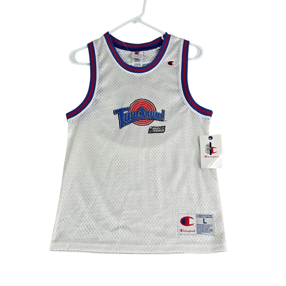Champion Space Jam Tune Squad Basketball Jersey Kids L White Lola Bunny 30th New
